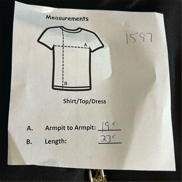 Luxology Women's Black Knit Blouse L with Removable Silver Chain - Picture 7 of 7